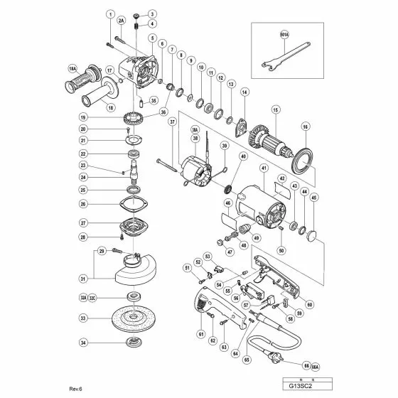 Hitachi G13SC2 Spare Parts List