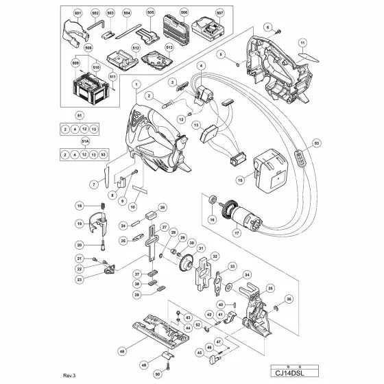 Hitachi CJ14DSL Spare Parts List