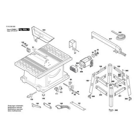 Skil 3305 Spare Parts List Type: F 012 330 500 120V USA