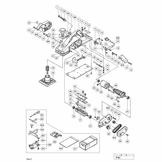 Hitachi P40 Spare Parts List