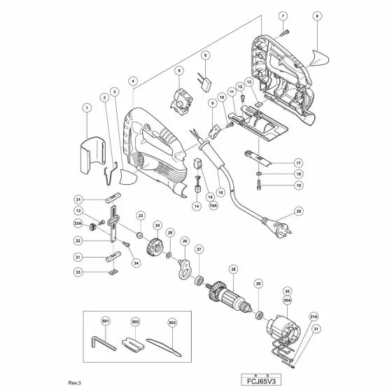 Hitachi FCJ65V3 Spare Parts List