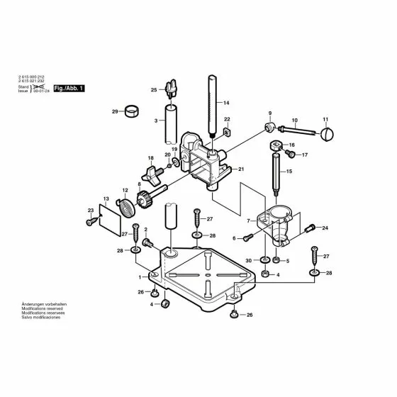 Dremel Drill Press Vice Spare Parts List Type: 2 615 000 212