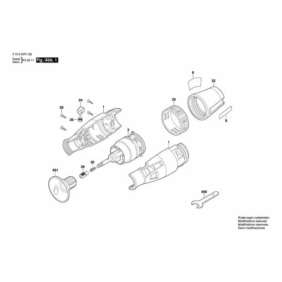 Dremel VRT1 Spare Parts List Type: F 013 0VR 100