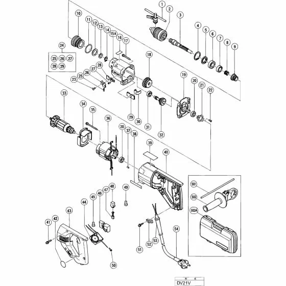 Hitachi DV21V Spare Parts List