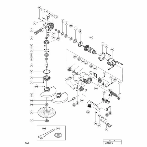 Hitachi G23SF2 Spare Parts List