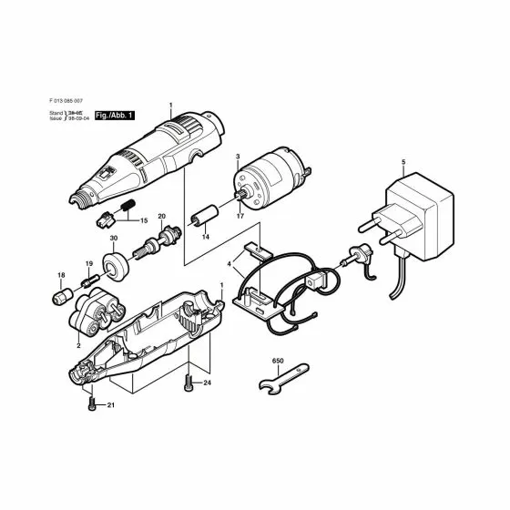 Dremel 850 Spare Parts List Type: F 013 085 007