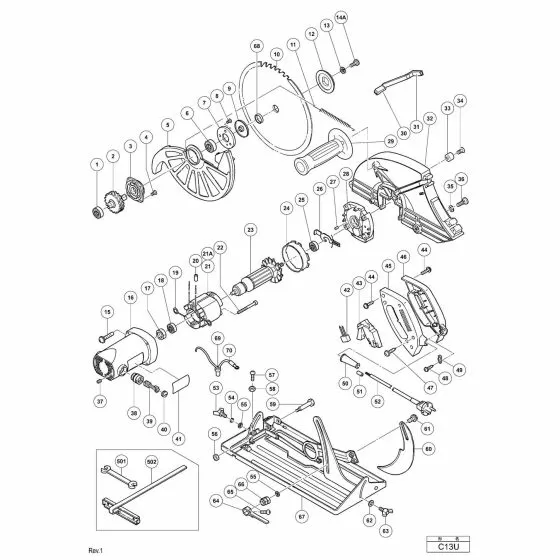 Hitachi C13U Spare Parts List