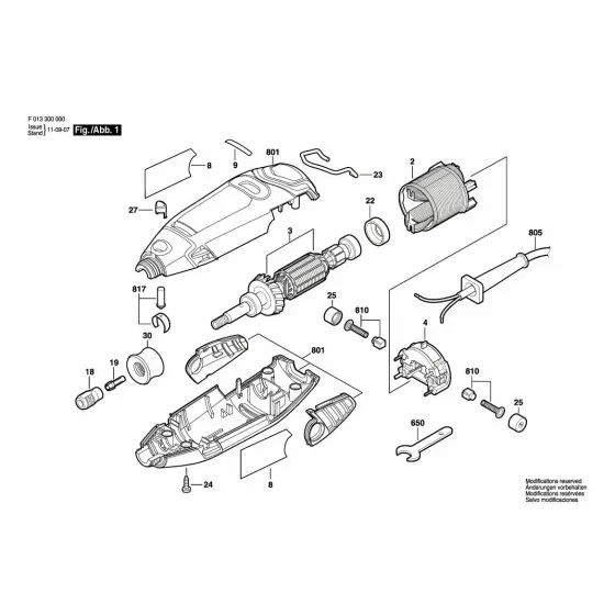 Dremel 3000 Spare Parts List Type: F 013 300 000