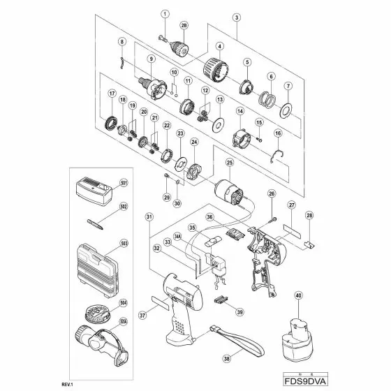 Hitachi FDS9DVA Spare Parts List