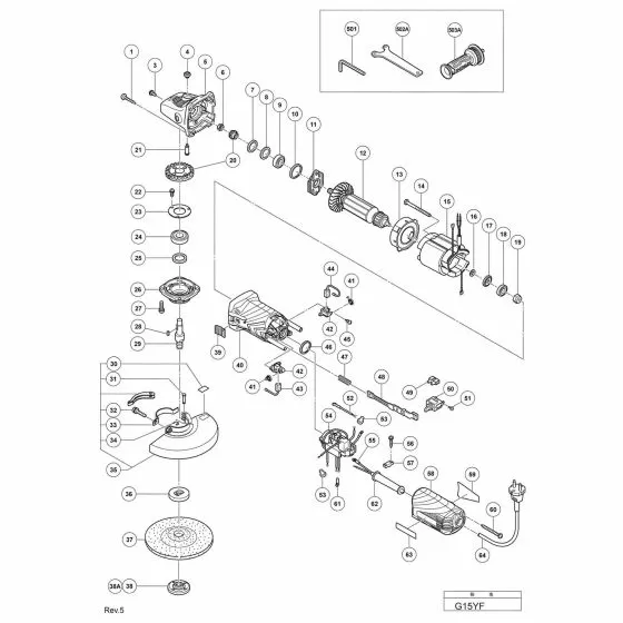 Hitachi G15YF Spare Parts List