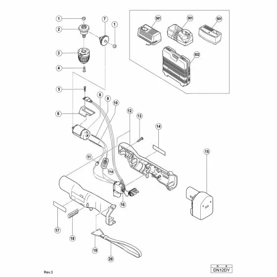 Hitachi DN12DY Spare Parts List