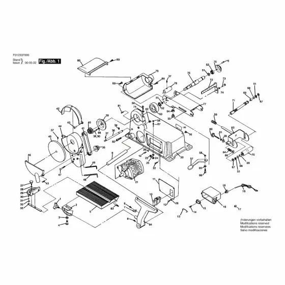 Skil 3370 Spare Parts List Type: F 012 337 000 120V USA