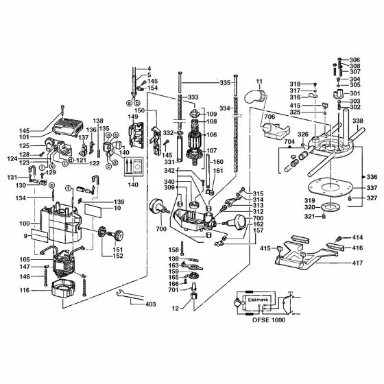 Milwaukee OFSE1000 Spare Parts List