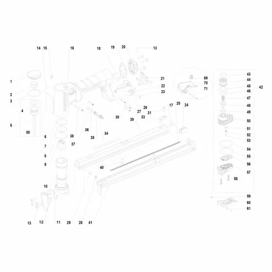 Bostitch 21680B-LM-E Spare Parts List