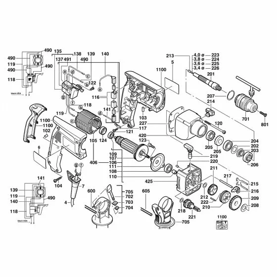 Milwaukee 5378 Spare Parts List