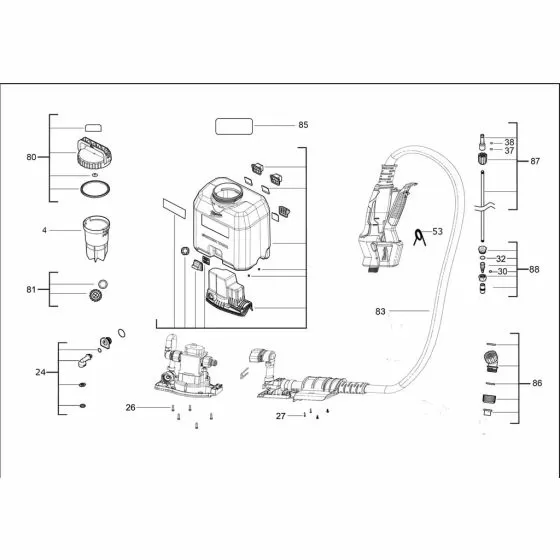 Buy A Milwaukee M18 BPFP-CST Spare part or Replacement part for Your Chemical Sprayer and Fix Your Machine Today