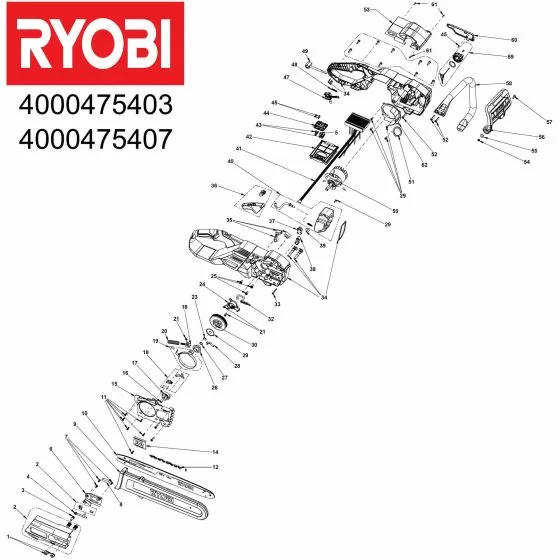 Buy A Ryobi RY36CSX30B Spare part or Replacement part for Your Chainsaw and Fix Your Machine Today