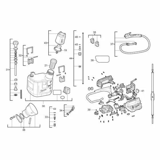 Buy A Milwaukee M12 BHCS3L Spare part or Replacement part for Your Chemical Sprayer 3.7L  and Fix Your Machine Today