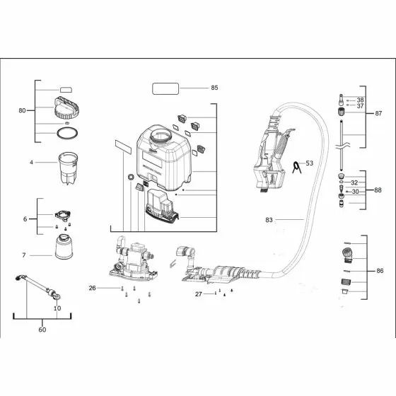 Buy A Milwaukee M18 BPFP-CST Spare part or Replacement part for Your Chemical Sprayer and Fix Your Machine Today