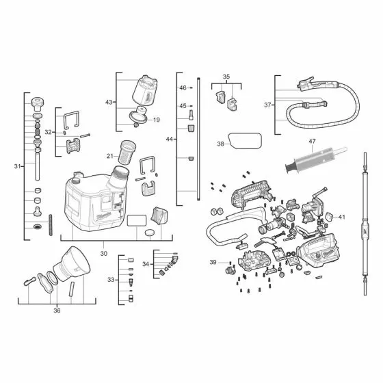 Buy A Milwaukee M12 BHCS3L FILLING SYRINGE  4931507235 Spare Part Serial 4000503964