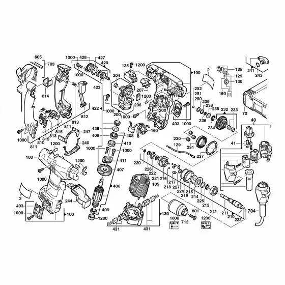 Milwaukee T-TEC 201 Spare Parts List