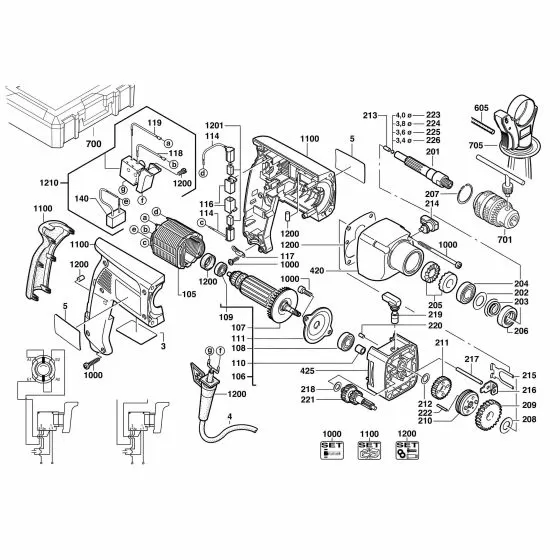 Milwaukee PD2-18 Spare Parts List