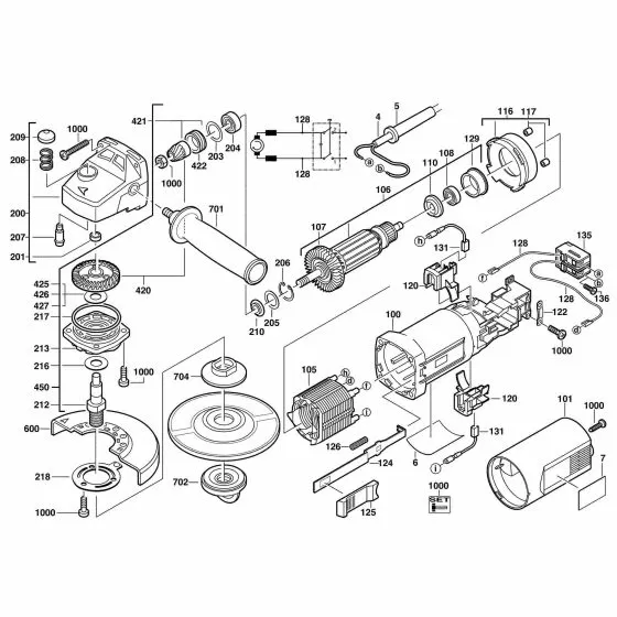 Buy A AEG WS1000/125  Spare part or Replacement part for Your Angle Grinder and Fix Your Machine Today