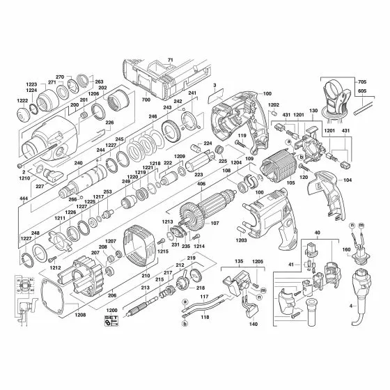 Milwaukee PFH24QE Spare Parts List