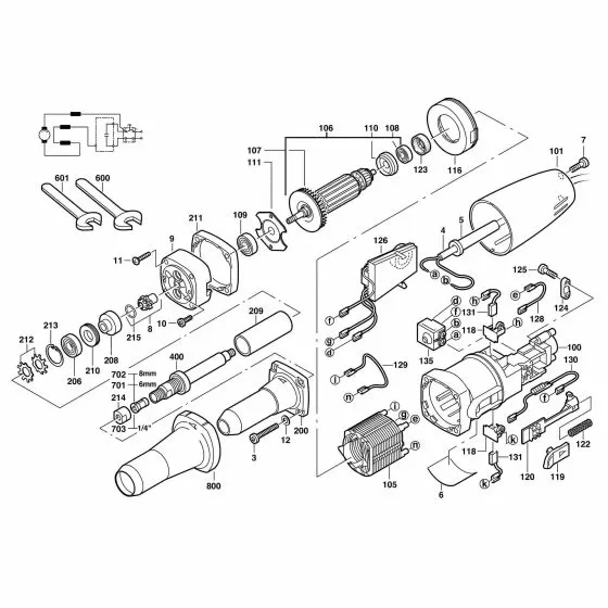 Buy A AEG GSL600E  Spare part or Replacement part for Your Die Grinder and Fix Your Machine Today