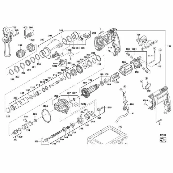 Buy A AEG KH24XE  Spare part or Replacement part for Your Rotaty Hammer and Fix Your Machine Today