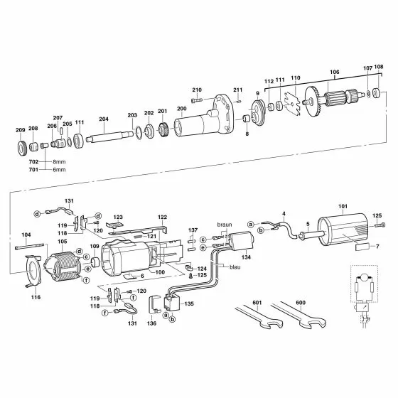 Milwaukee DG 7 E Spare Parts List Type: 4000391201