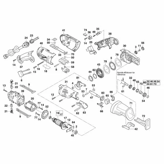 Milwaukee SSH800QX Spare Parts List