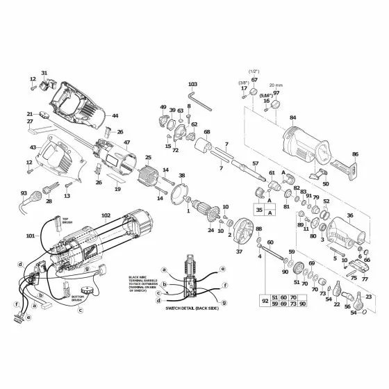 Milwaukee SSPE1300SQ Spare Parts List