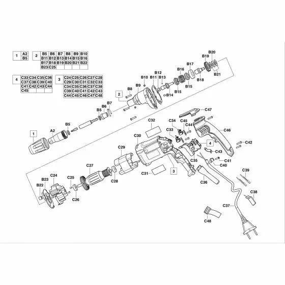 Buy A AEG S4000E  Spare part or Replacement part for Your Screwdriver and Fix Your Machine Today