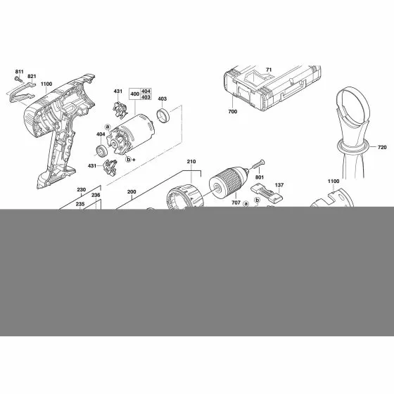 Milwaukee V18DD HOLDER 43720300 Spare Part