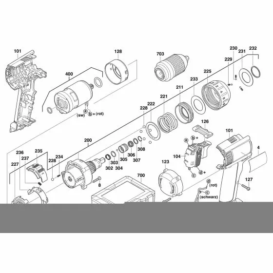 Milwaukee PDD12X Spare Parts List