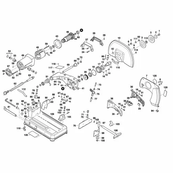 Milwaukee CHS 355 Spare Parts List Type: 4000410361