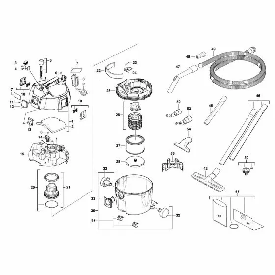 Buy A AEG AP250ECP  Spare part or Replacement part for Your Dust Extractor and Fix Your Machine Today