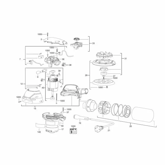 Buy A AEG EX125ES  Spare part or Replacement part for Your Sander and Fix Your Machine Today