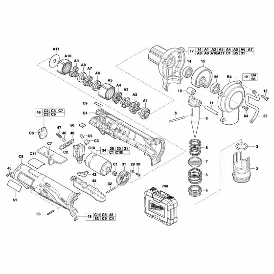 Milwaukee C12PXP Spare Parts List