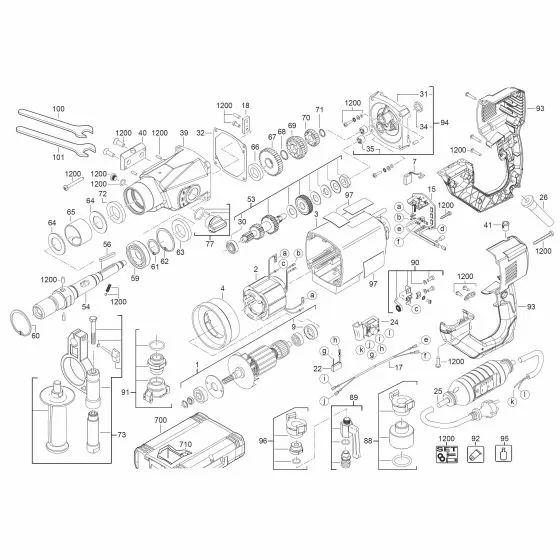 Milwaukee DD3-152 Spare Parts List