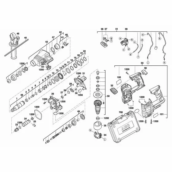 Buy A AEG BBH180  Spare part or Replacement part for Your SDS Combi Hammer and Fix Your Machine Today