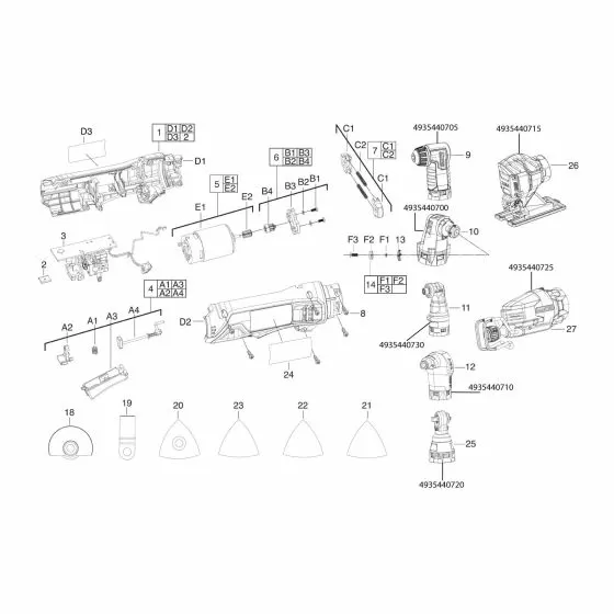 Buy A AEG OMNI12CLI152BKIT3  Spare part or Replacement part for Your Cordless Multi-Tool and Fix Your Machine Today