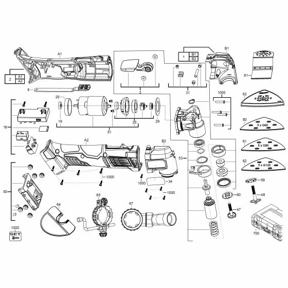 Milwaukee M18 BMT HOUSING 4931436181 Spare Part Serial No: 4000447825