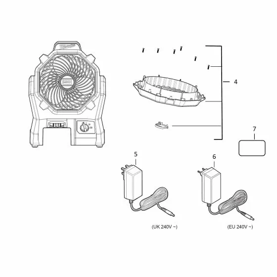 Buy A Milwaukee M18 AF02 Spare part or Replacement part for Your FAN and Fix Your Machine Today