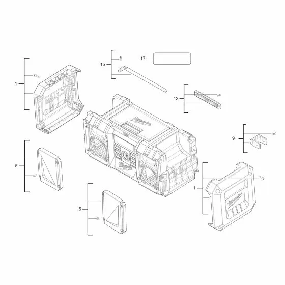 Buy A Milwaukee M18 JSRDAB+0 Spare part or Replacement part for Your JOBSITE Radio and Fix Your Machine Today