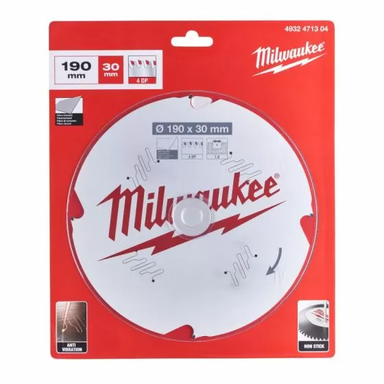 Milwaukee 190mm x 30mm 4T  Fibre Cement Cutting Circular Saw Blade 4932471304