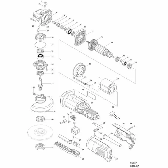 Buy A Makita 9564P SWITCH 1246.3223 DJS160/DSC250 650579-7 Spare Part and Fix Your Angle Grinder Today