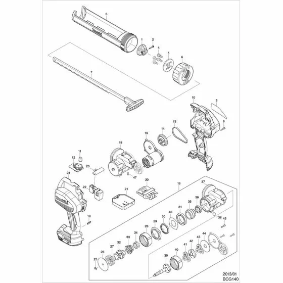 Buy A Makita BCG140 Spare part or Replacement part for Your Caulking Gun and Fix Your Machine Today