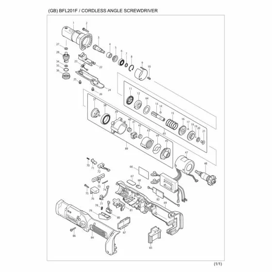 Buy A Makita BFL201FZ Spare part or Replacement part for Your Angle Drill and Fix Your Machine Today